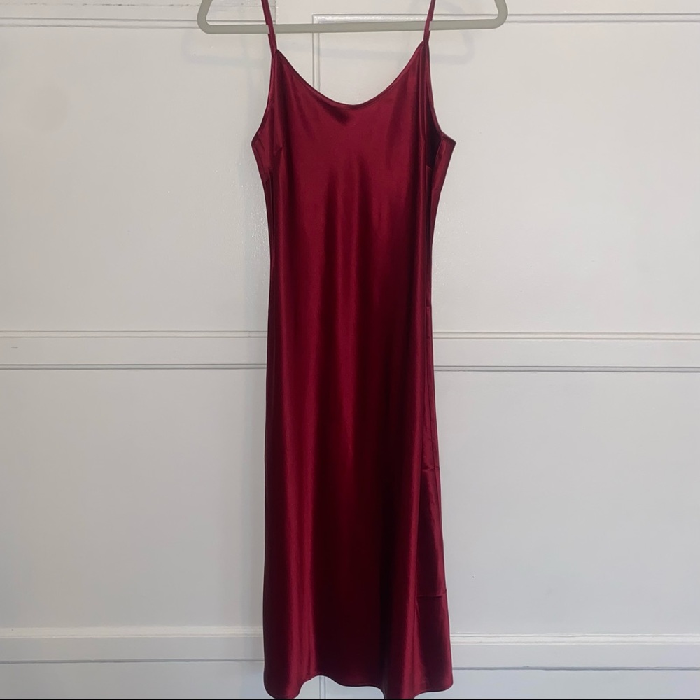 Lily Silk For All Occasions in Silk Cami Dress in Claret - Red Silk Slip Dress